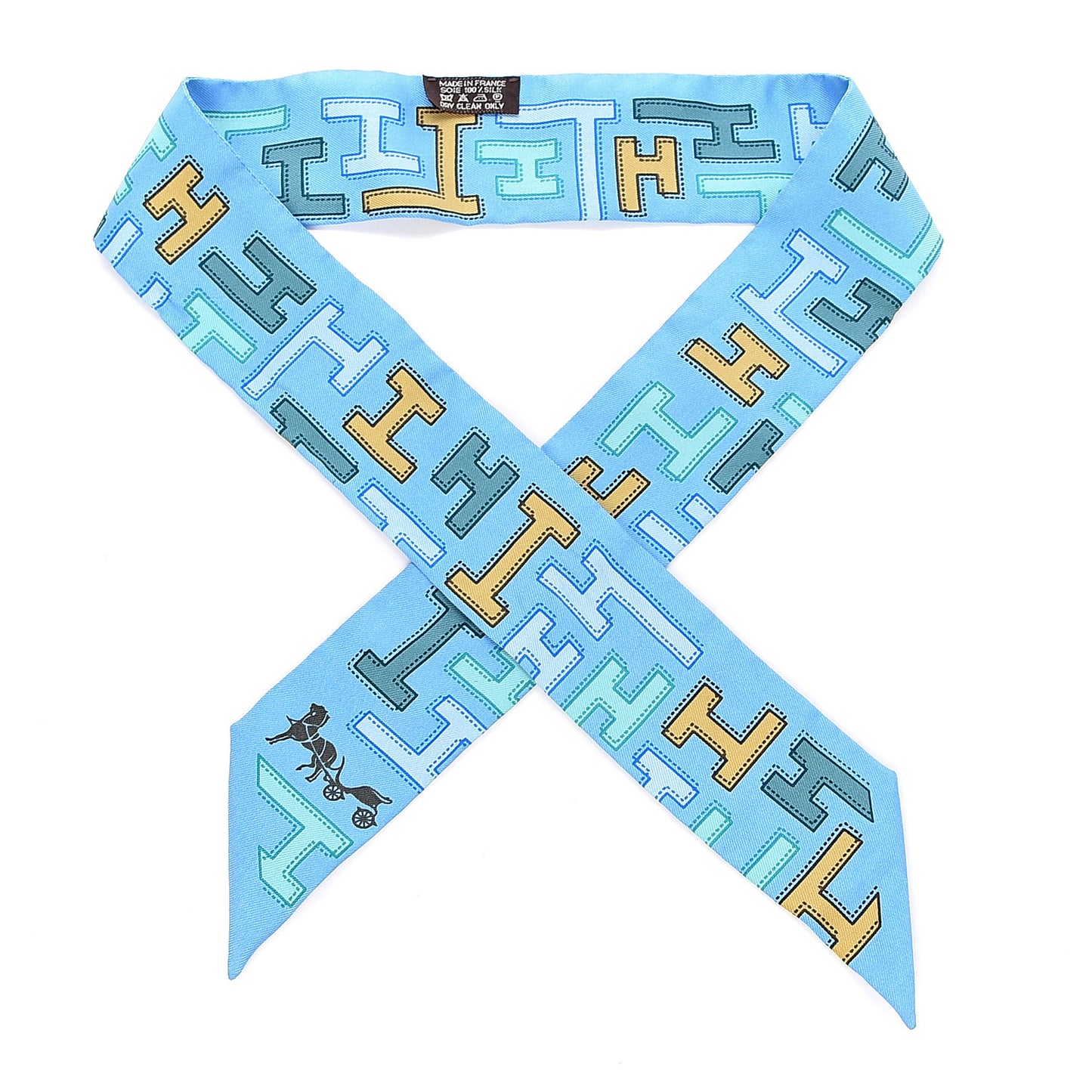 Silk Dedale Twilly Bleu Azur Vert Vieil Or