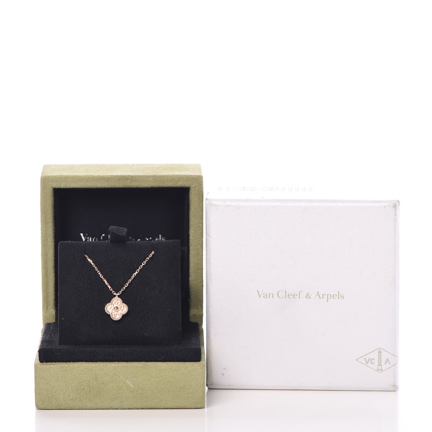 Van Cleef & Arpels 18K Rose Gold Sweet Alhambra Pendant Necklace 8 of 8