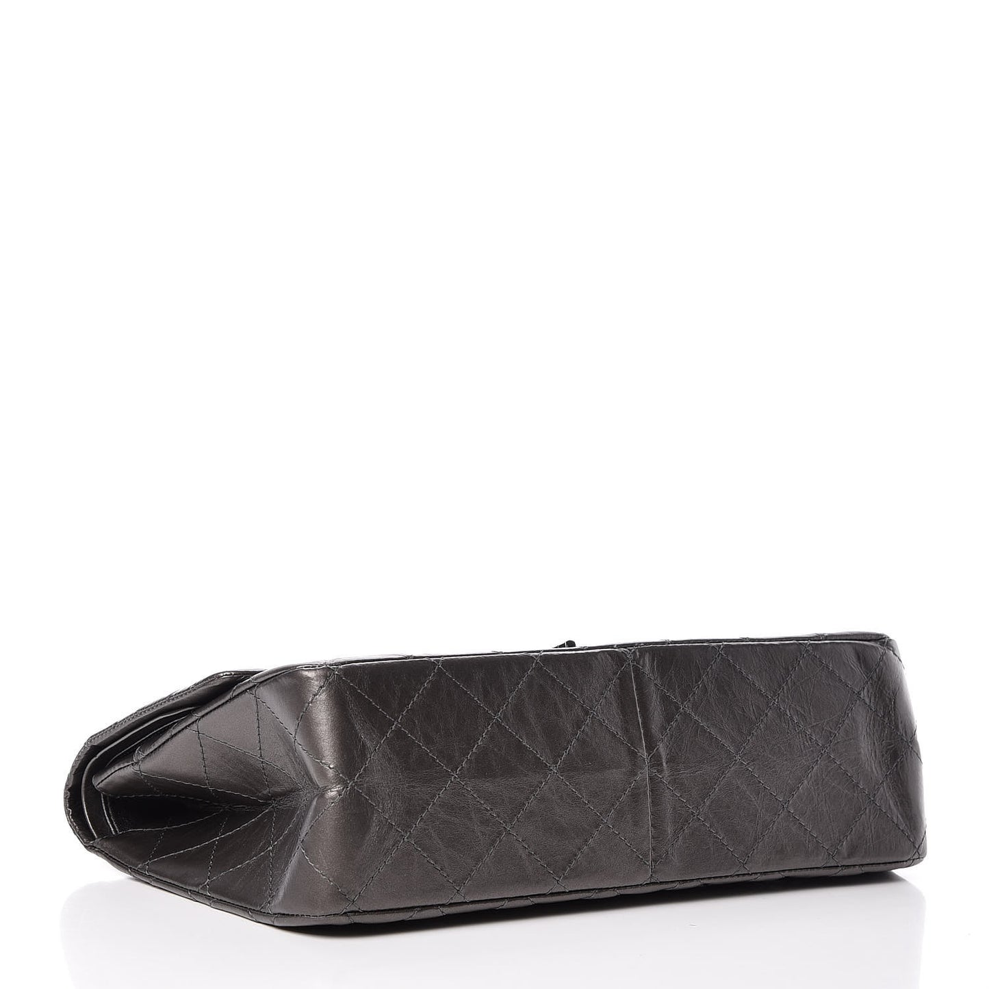 Metallic Aged Calfskin Quilted 2.55 Reissue 227 Flap Dark Silver