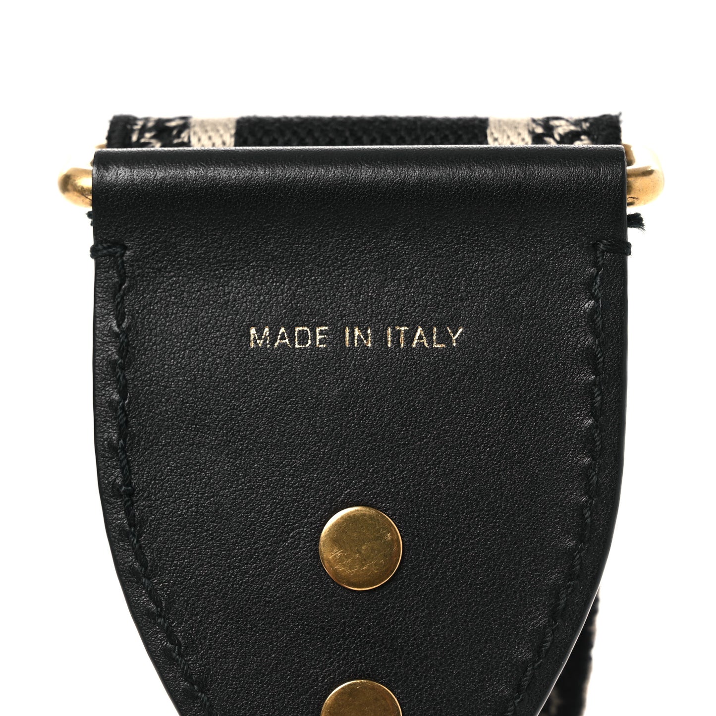Canvas Embroidered Shoulder Strap  Black
