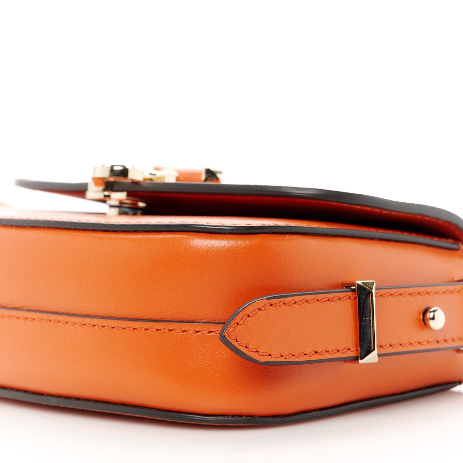 Jimmy Choo Shiny Calfskin Varenne Satchel Amber Orange 1602227