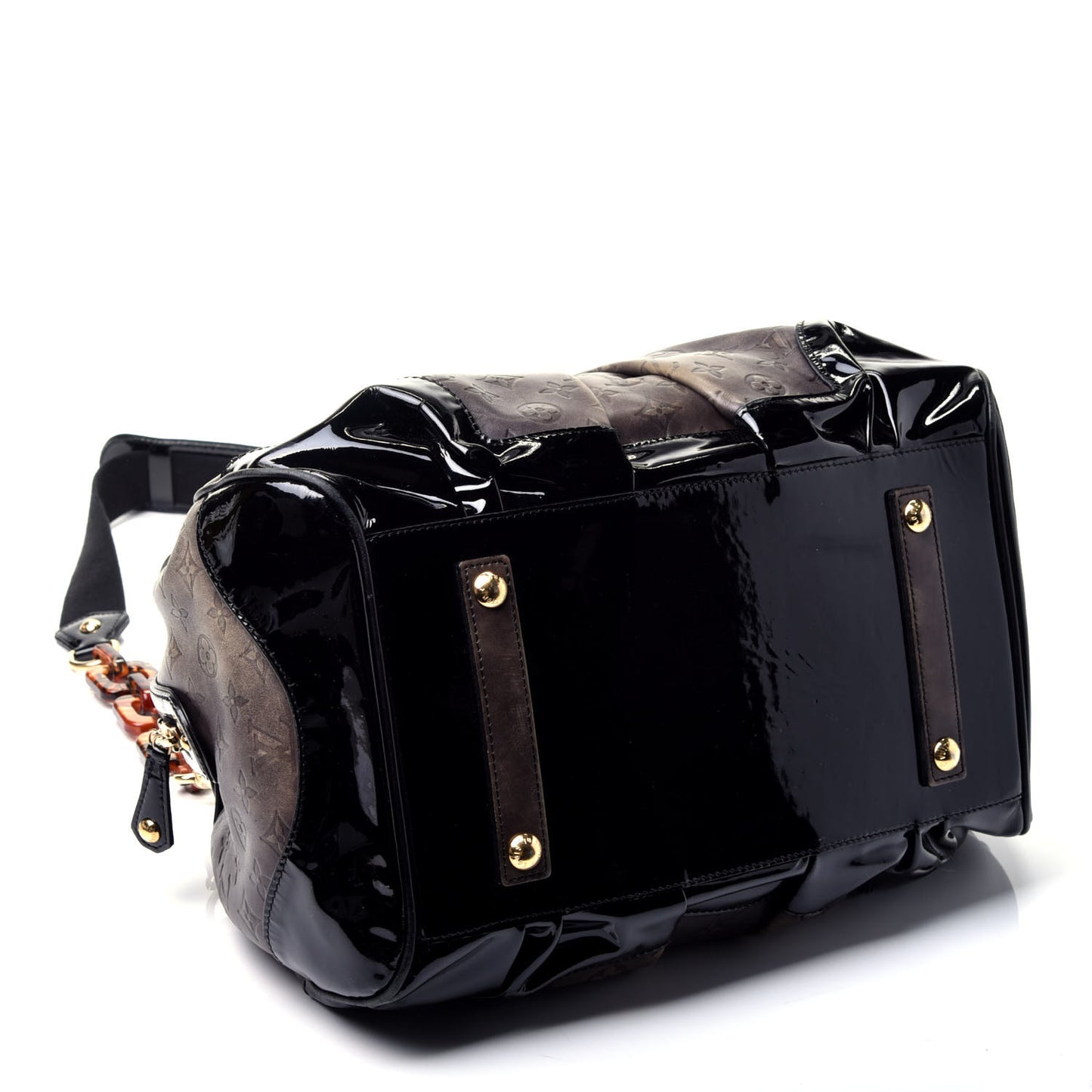 Cuir Patent Embossed Monogram Stephen Bag Alizee Grey