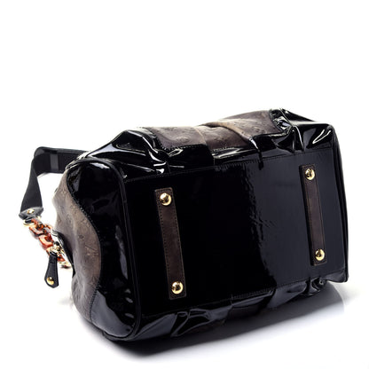 Louis Vuitton Cuir Patent Embossed Monogram Stephen Bag Alizee Grey 5 of 9