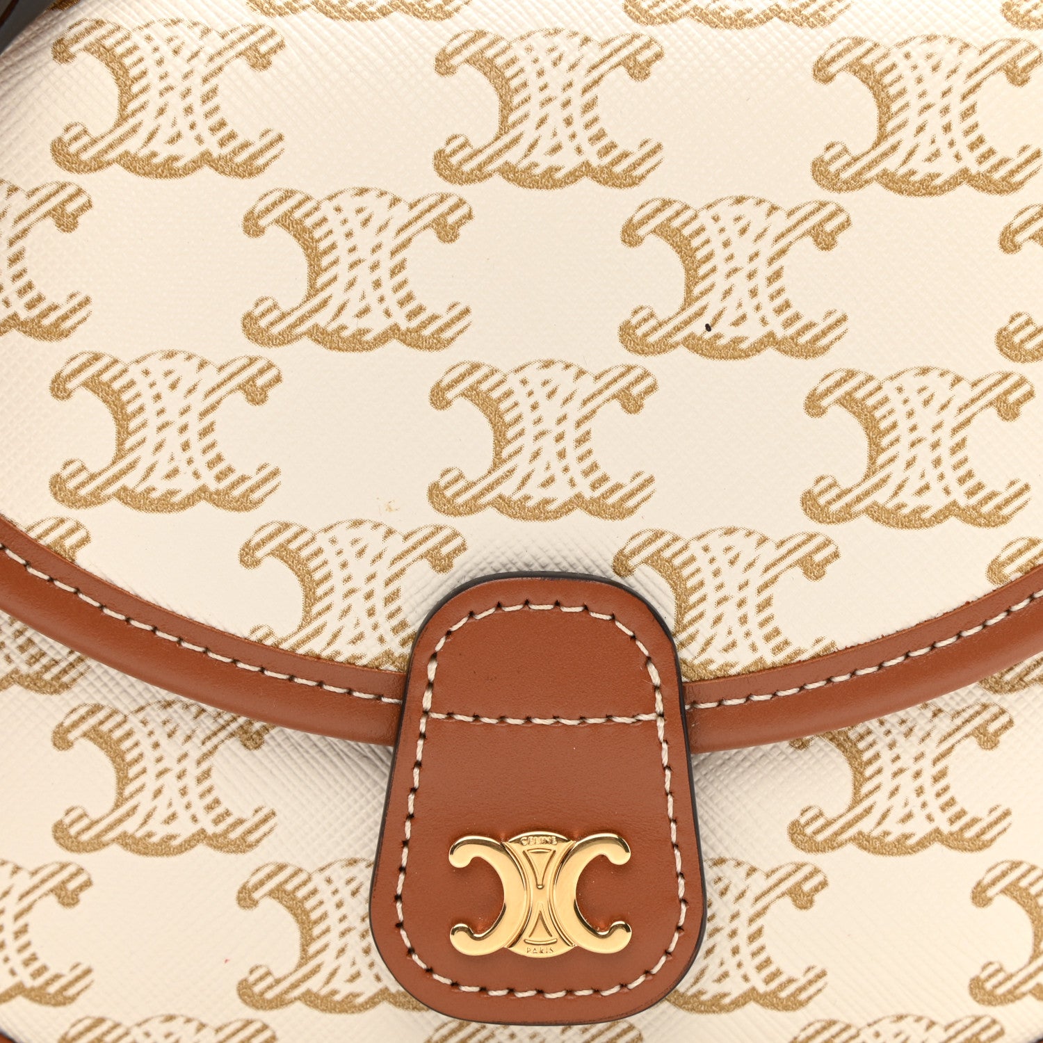 Celine Triomphe Canvas Calfskin Mini Besace Bag White 8 of 8