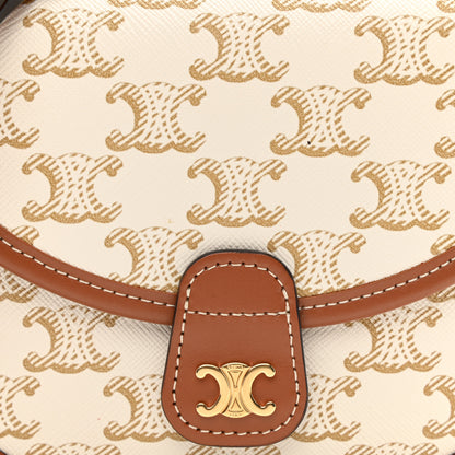 Celine Triomphe Canvas Calfskin Mini Besace Bag White 8 of 8