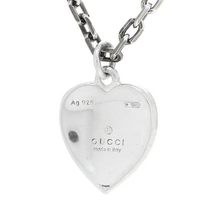 Gucci Sterling Silver Enamel Interlocking G Heart Necklace Red 5 of 5