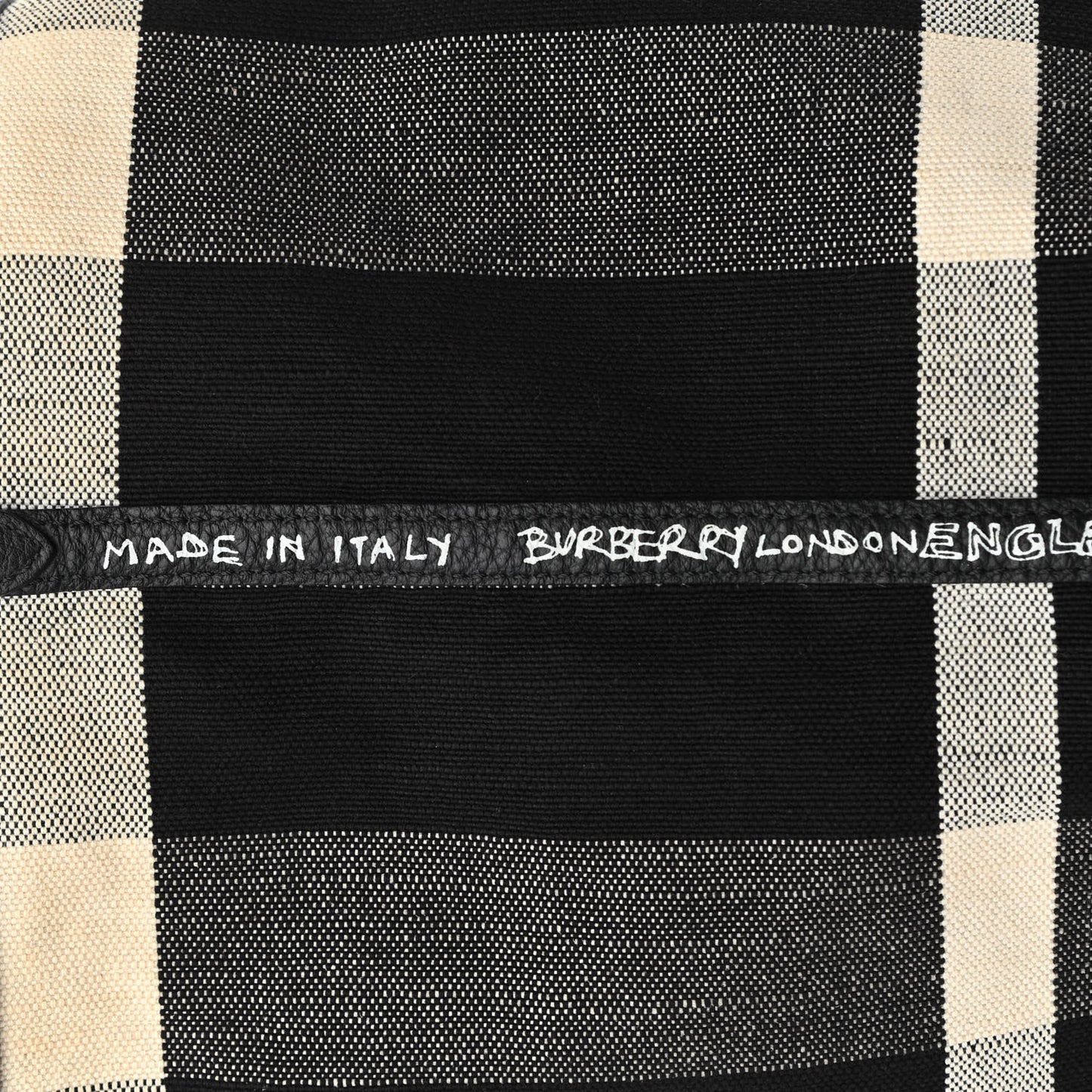 Coated Canvas Mega Check Sketchbook Medium Reversible Doodle Tote Black