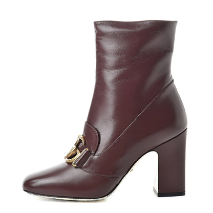 Gucci Malaga Kid GG Victoire 95mm Ankle Boots 38.5 Vintage Bordeaux 1 of 9