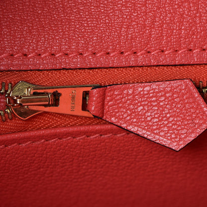 Hermes Togo Horseshoe Bi-Color Birkin 35 Rouge H Bougainvillea 12 of 33