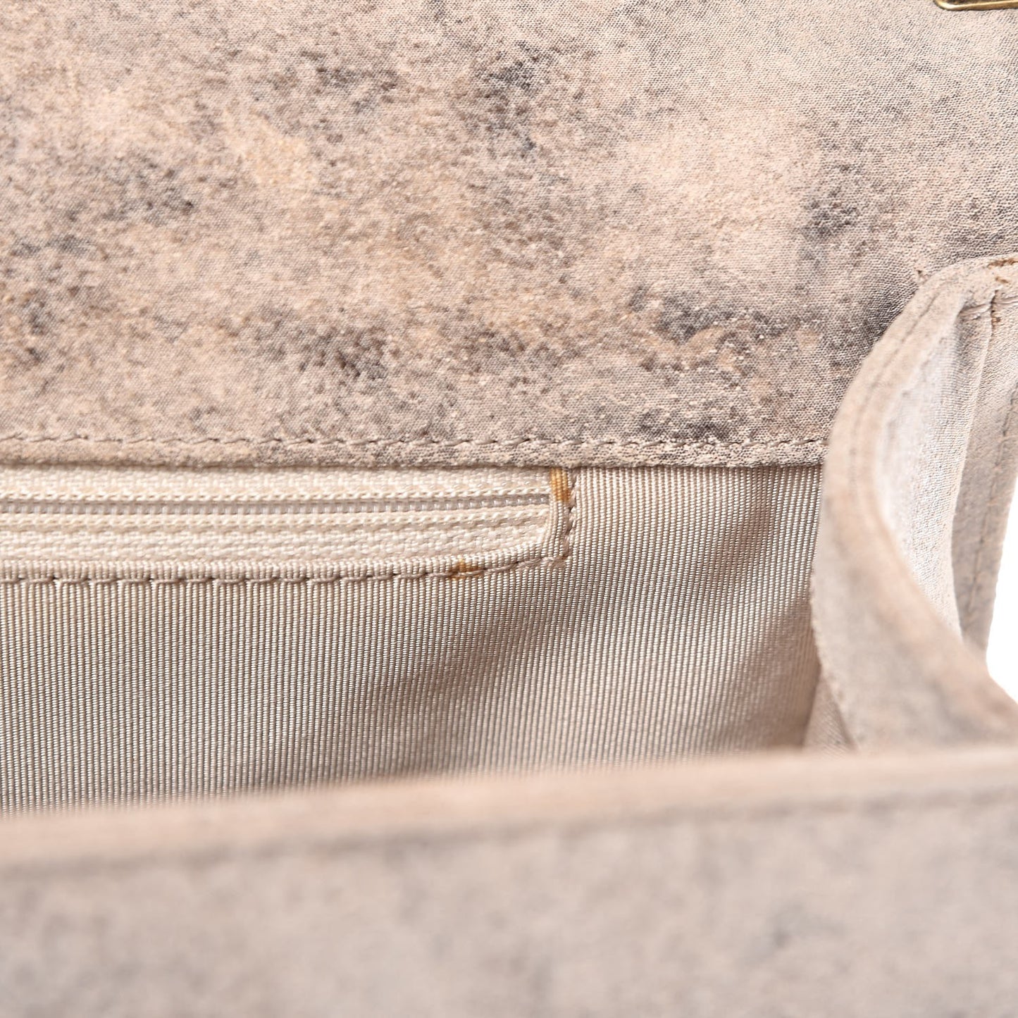 Iridescent Calfskin Quilted Large Boy Flap Beige