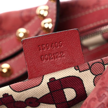 Gucci Guccissima Large Biba Studded Hobo Red 7 of 12