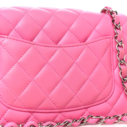 Chanel Lambskin Quilted Mini Rectangular Flap Neon Pink 11 of 11