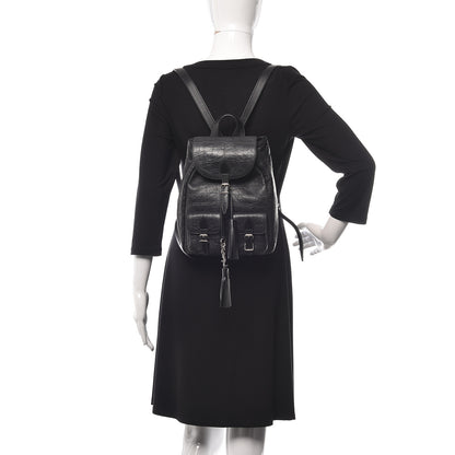 Saint Laurent Crocodile Embossed Lambskin Noe Backpack Black 2 of 9