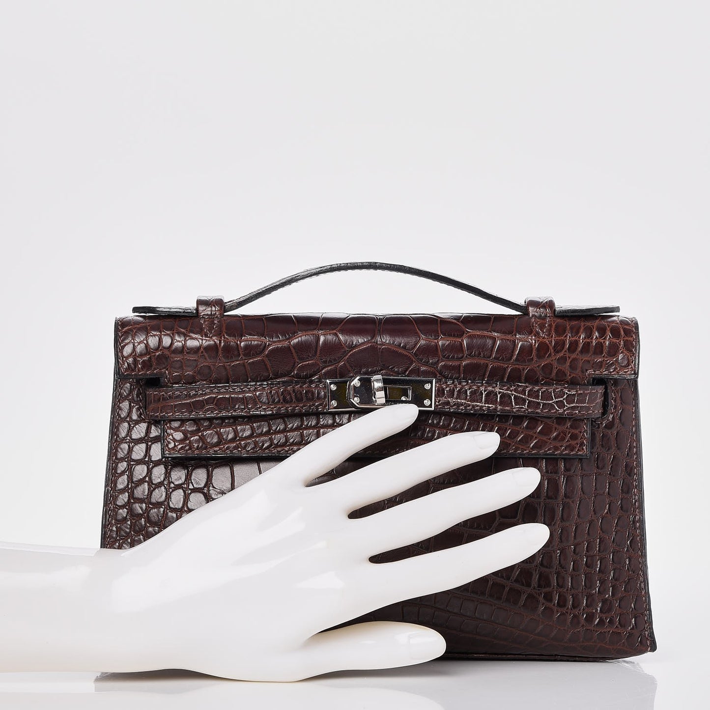 Matte Niloticus Crocodile Kelly Pochette Havane