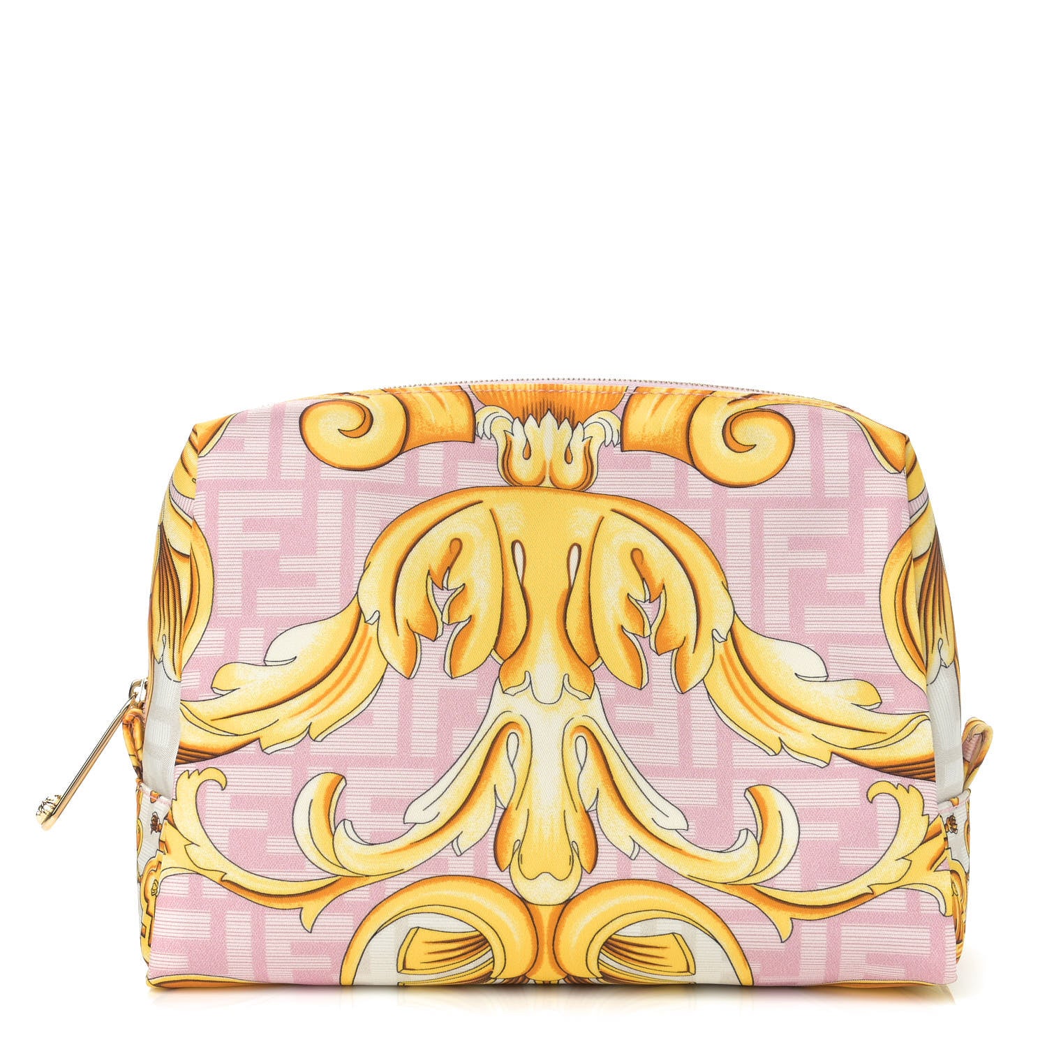 Fendi X VERSACE Nylon Fendace FF Baroque Medium Trapezoid Beauty Pouch Pink 1 of 9
