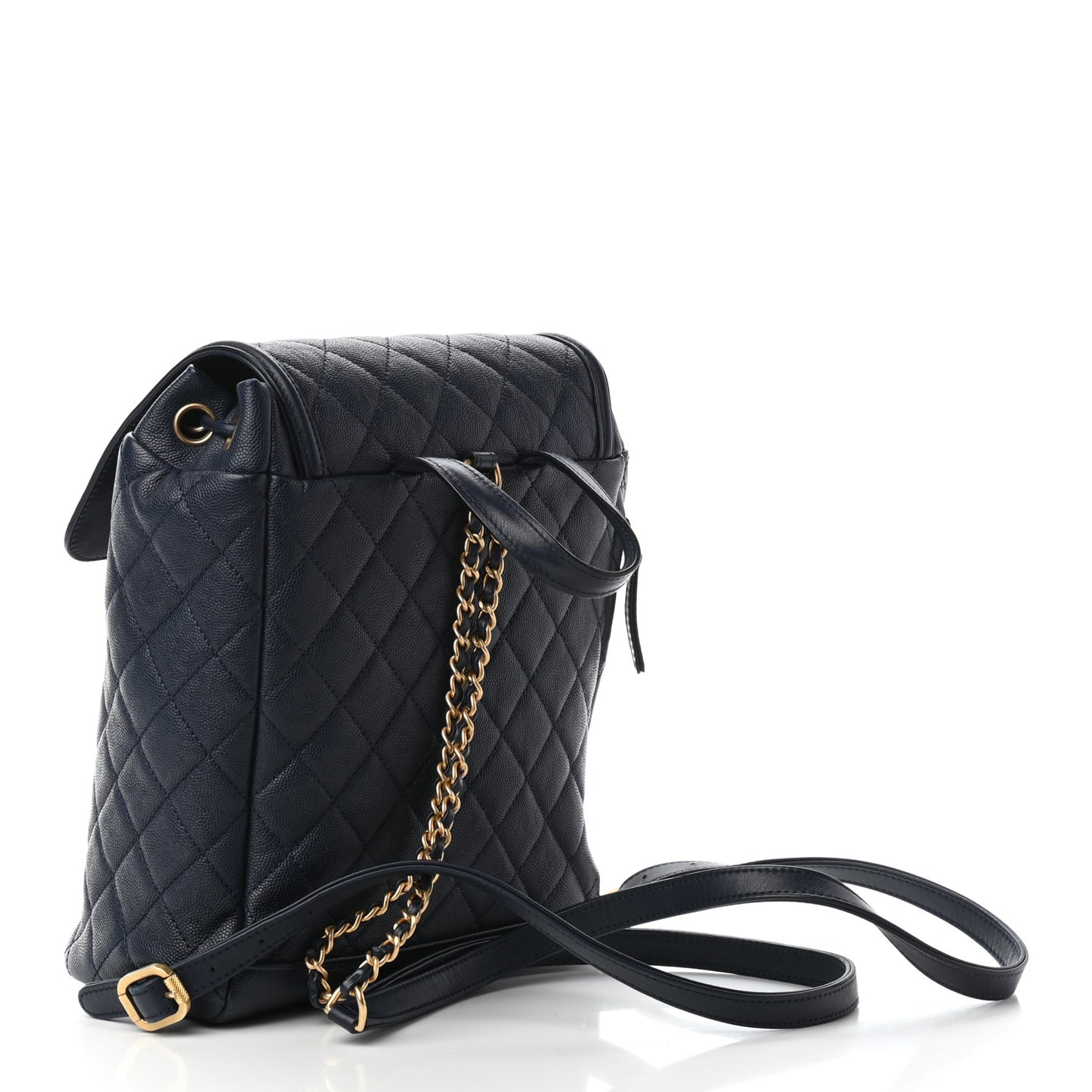 Caviar Quilted Filigree Backpack Navy
