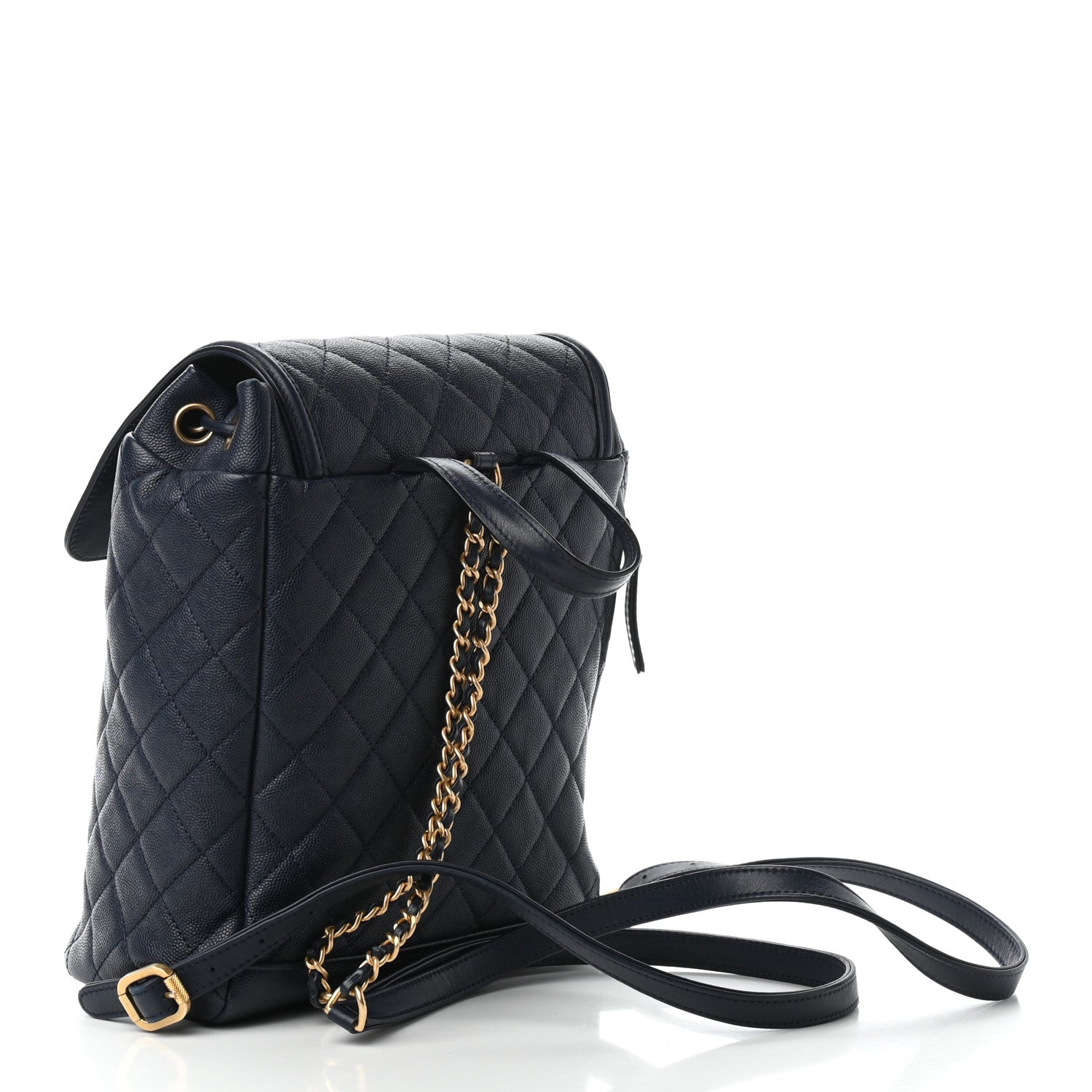 Chanel Caviar Quilted Filigree Backpack Navy 3 of 9