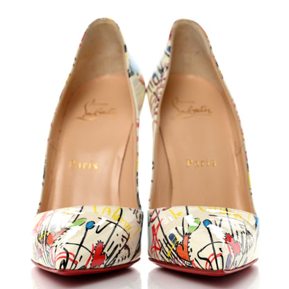 Christian Louboutin Patent Loubitag So Kate 120 Pumps 36.5 White Multi 2 of 7