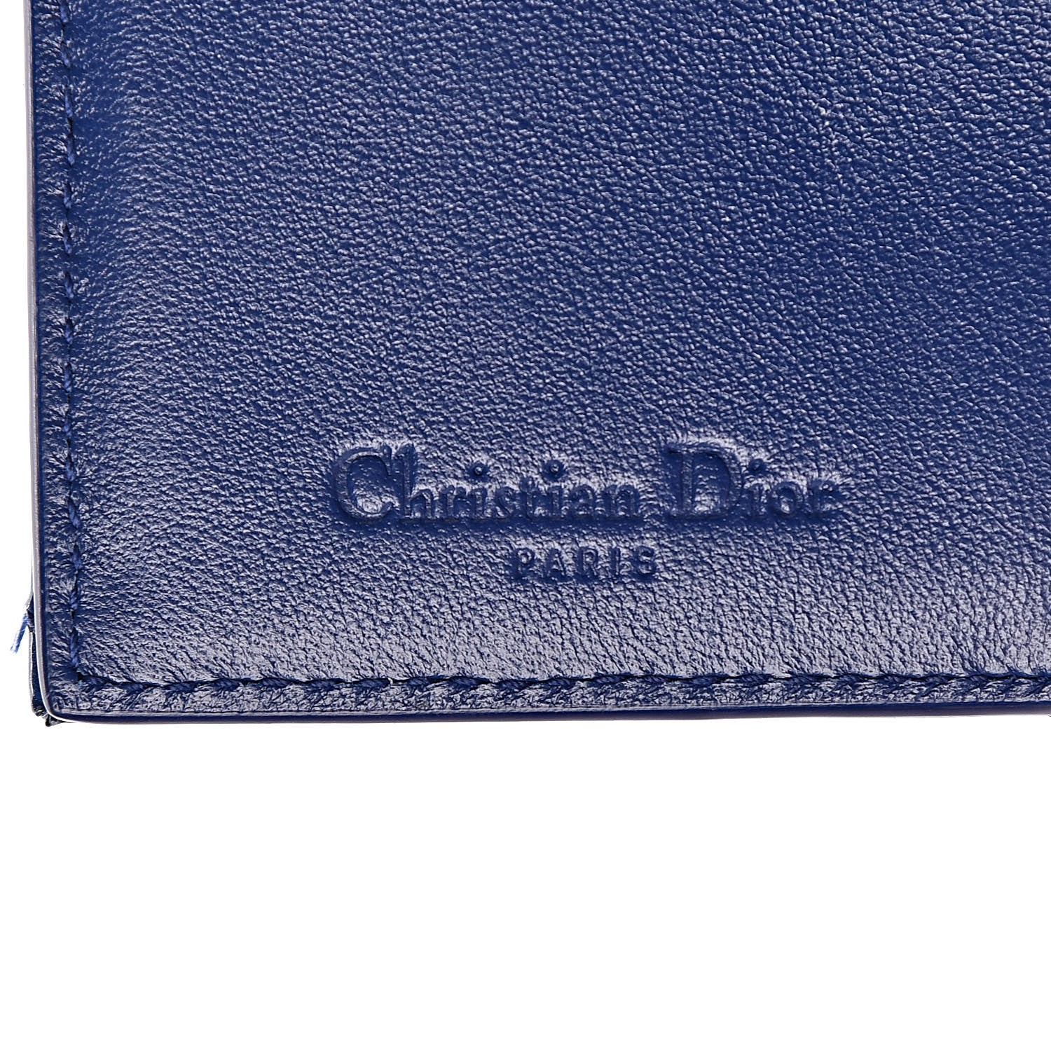 Christian Dior Patent Cannage Lady Dior Compact Wallet Blue 6 of 11