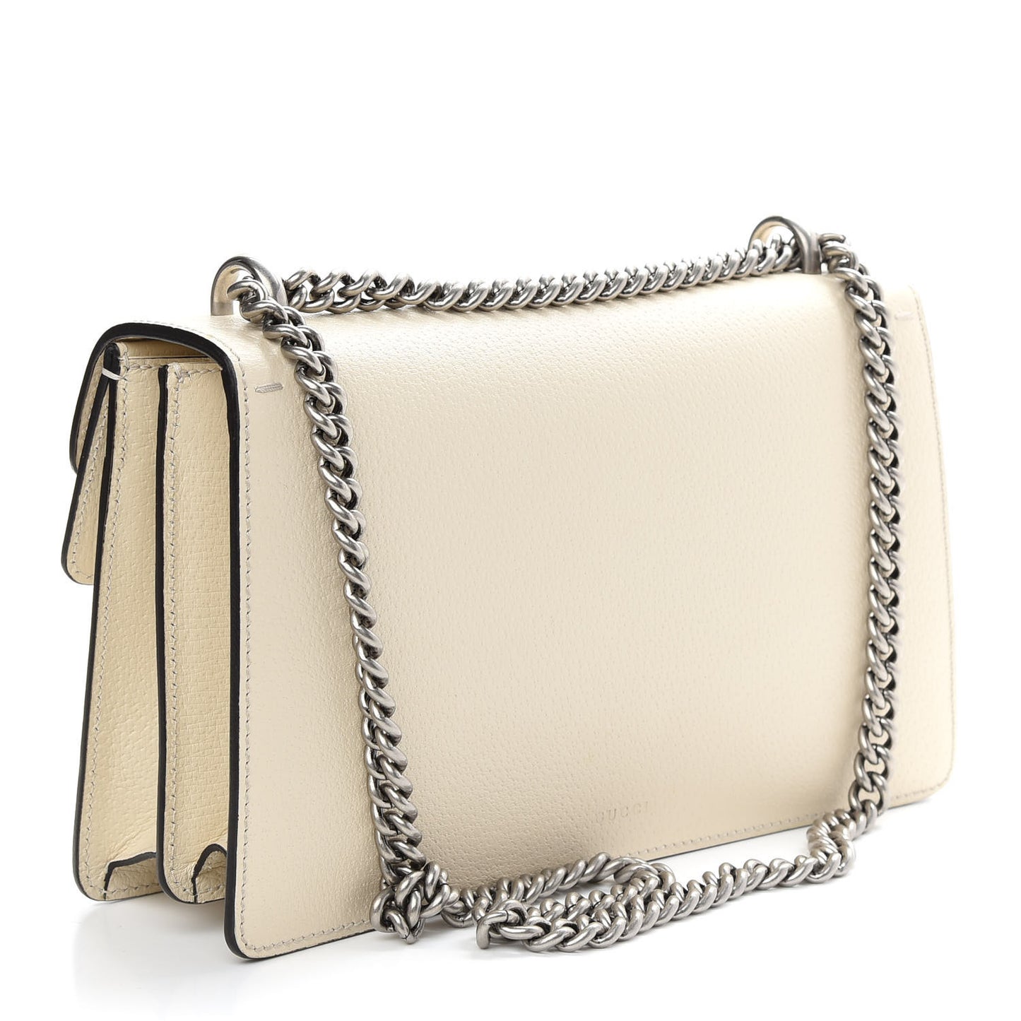Textured Calfskin Crystal Small Dionysus Shoulder Bag Mystic White