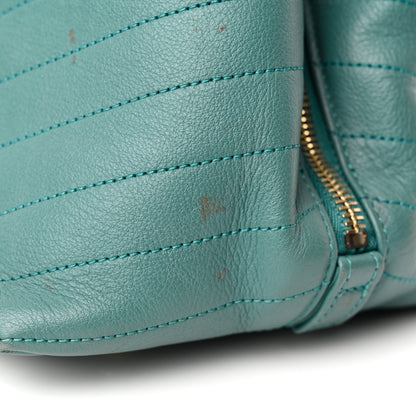 Chanel Calfskin Stitched Large Chevron Chic Shopping Bag Blue 15 of 19