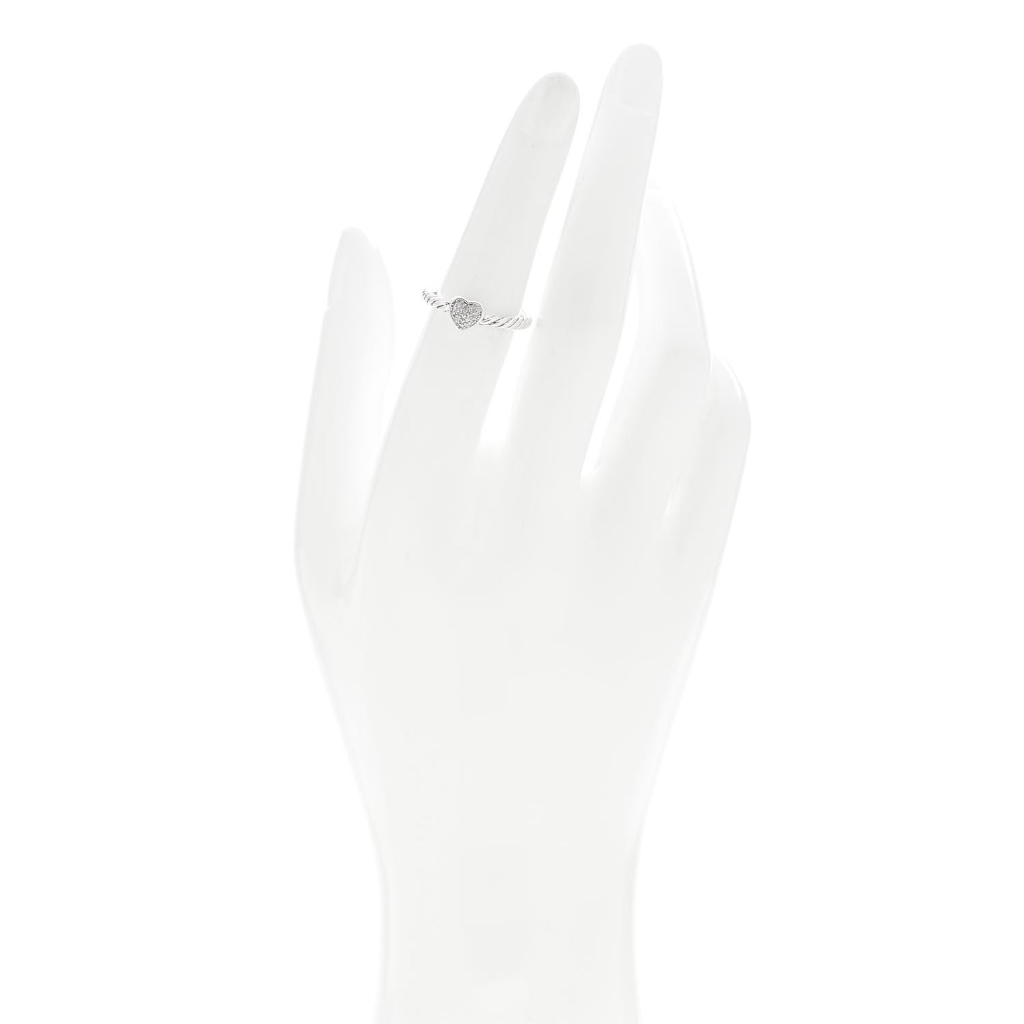 Sterling Silver Diamond Cable Classics Heart Ring 52 6