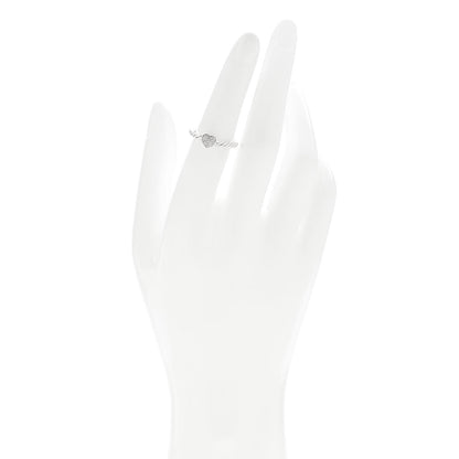David Yurman Sterling Silver Diamond Cable Classics Heart Ring 52 6 2 of 5