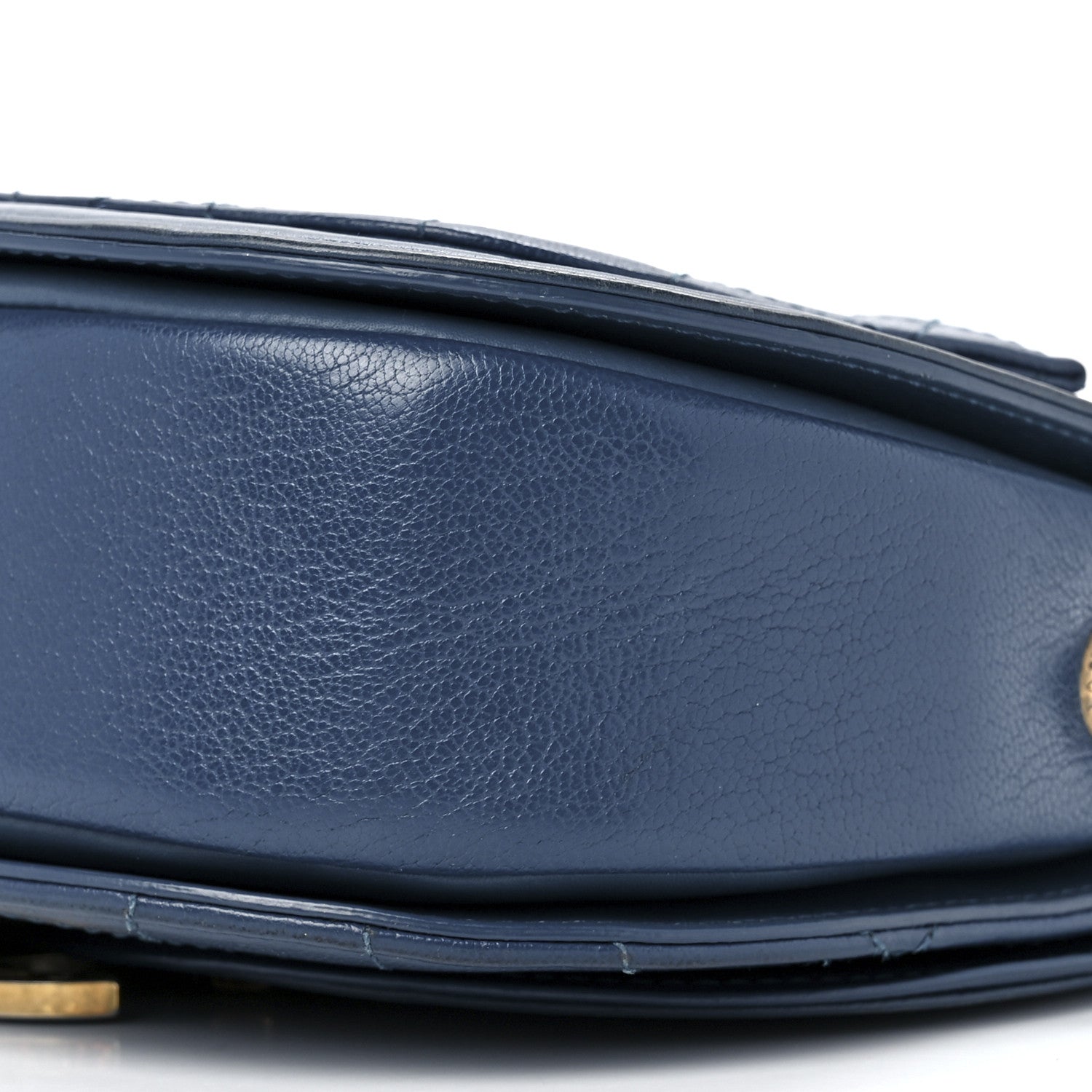 Chanel Shiny Calfskin Goatskin Quilted Small Coco Curve Messenger Flap Navy 12 of 15