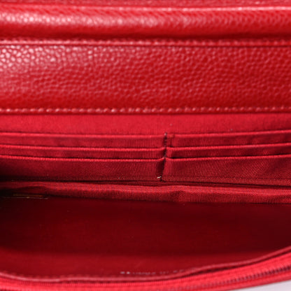 Chanel Caviar Quilted Wallet On Chain WOC Red 5 of 9