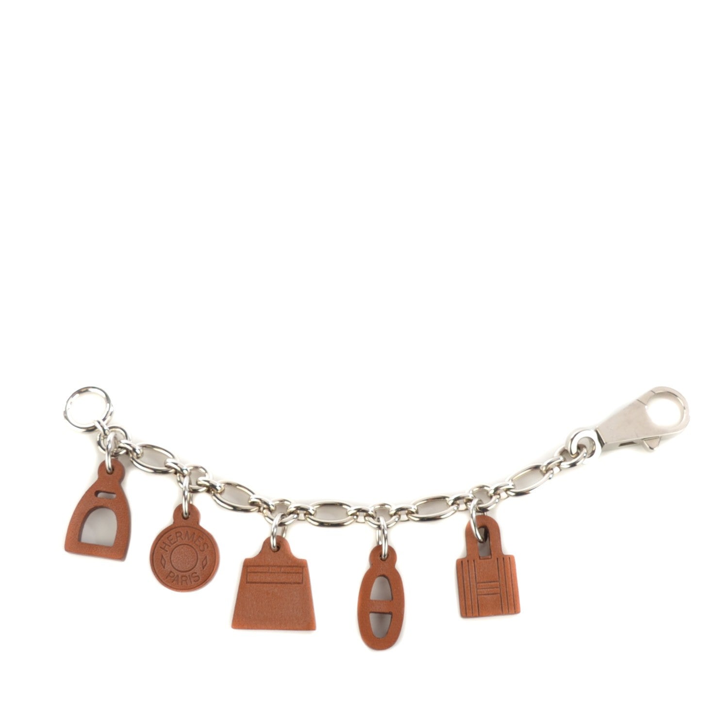 Hermes Palladium Barenia Olga Amulette Bag Charm Fauve 1 of 4