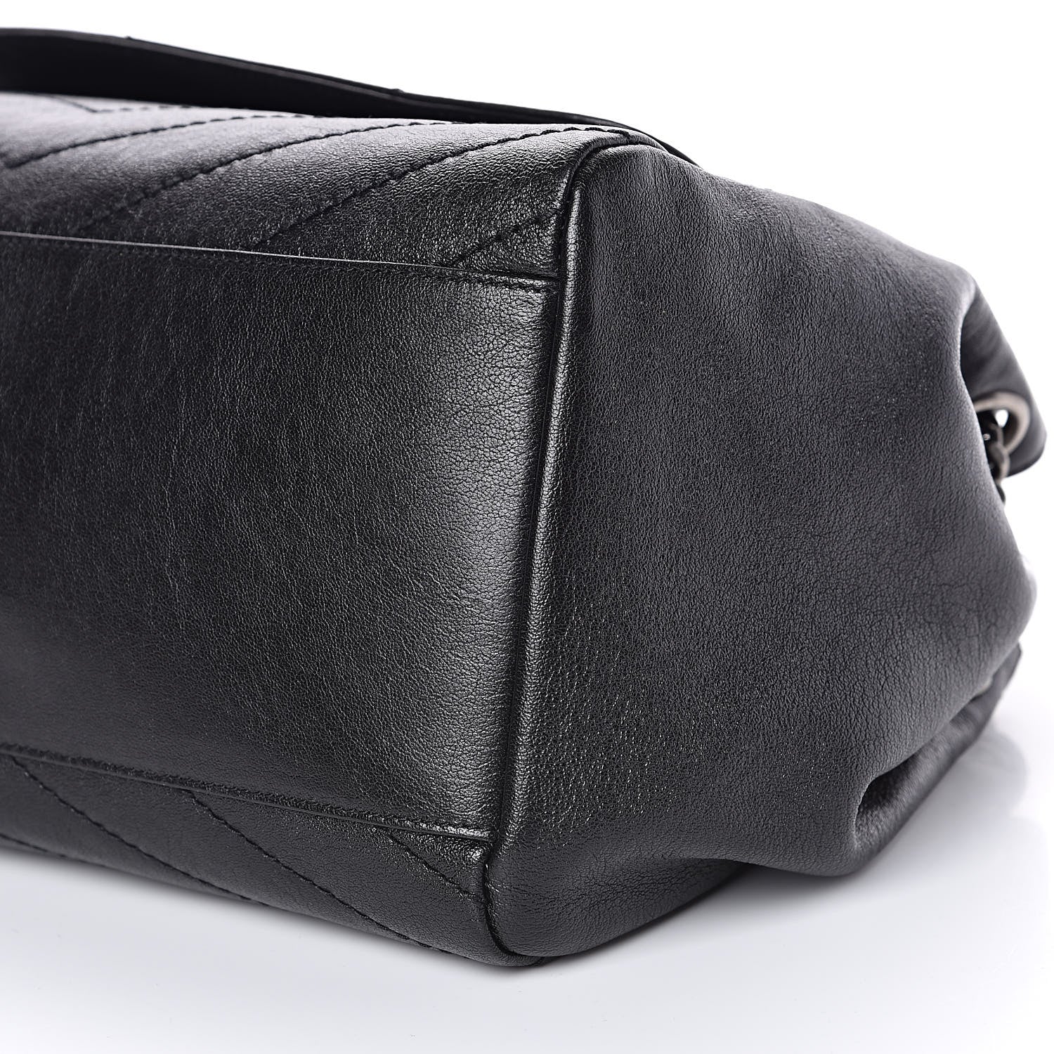 Saint Laurent Vintage Lambskin Chevron Monogram Medium Nolita Black 9 of 11