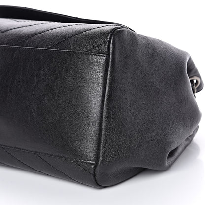 Saint Laurent Vintage Lambskin Chevron Monogram Medium Nolita Black 9 of 11