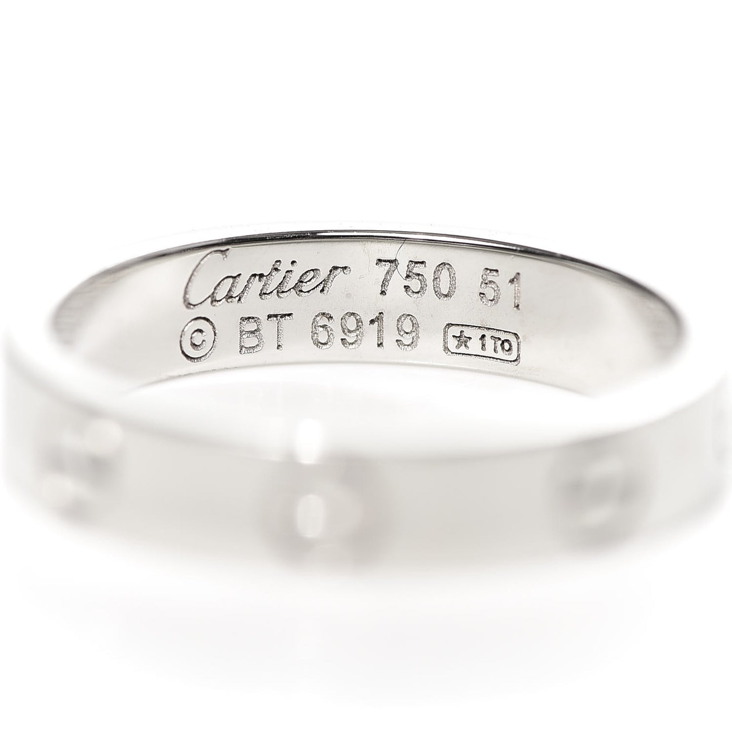18K White Gold 3.5mm LOVE Wedding Band Ring 51 5.75
