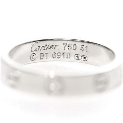 Cartier 18K White Gold 3.5mm LOVE Wedding Band Ring 51 5.75 4 of 4