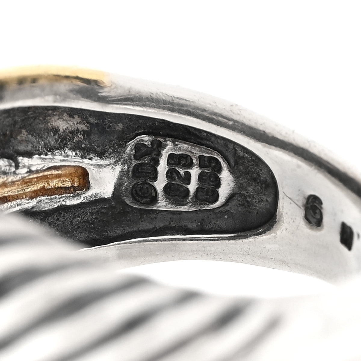 Sterling Silver 14K Yellow Gold Single Loop Labyrinth Ring 52 6