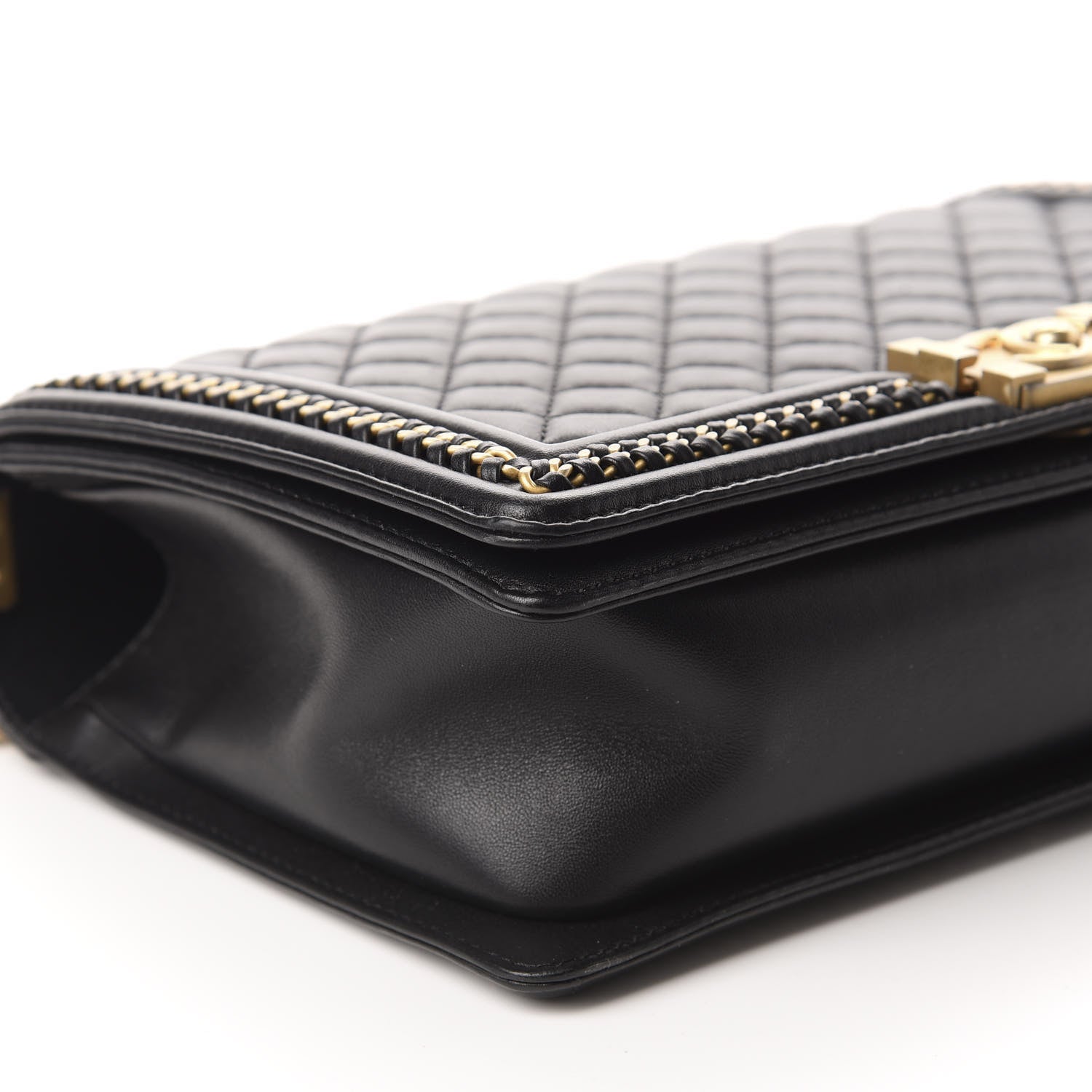 Chanel Calfskin Quilted New Medium Boy Top Handle Flap Black 5 of 10