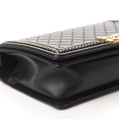Chanel Calfskin Quilted New Medium Boy Top Handle Flap Black 5 of 10