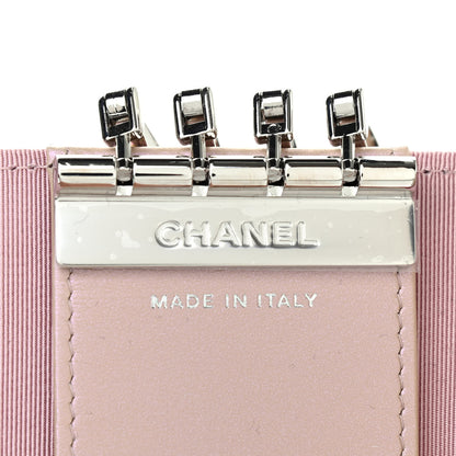 Chanel Iridescent Calfskin Quilted Classic 4 Key Holder Wallet Pink 7 of 8