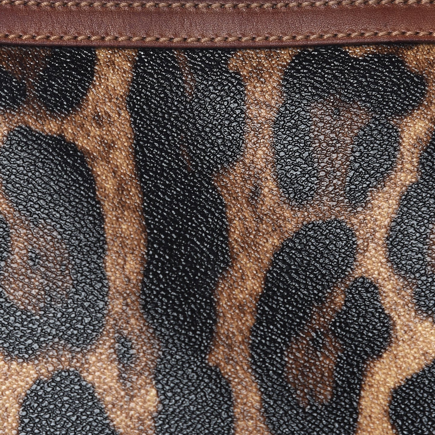Coated Canvas Leopard Print Tote