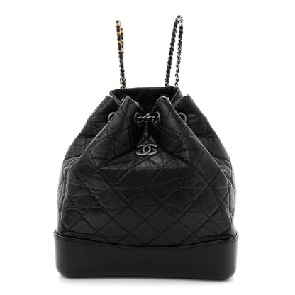 Chanel Aged Calfskin Quilted Small Gabrielle Backpack Black 1 of 12