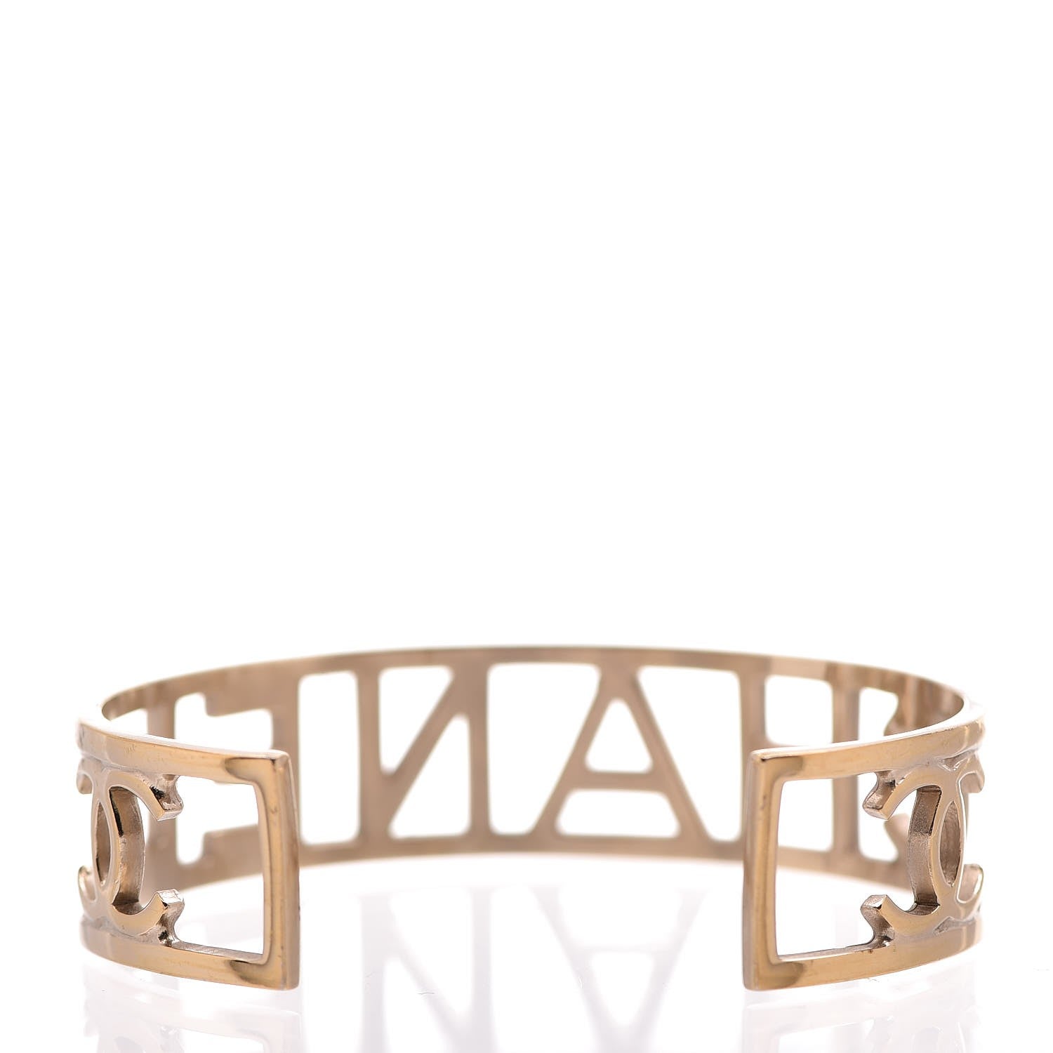 Chanel Logo Cuff Bracelet Gold 3 of 4
