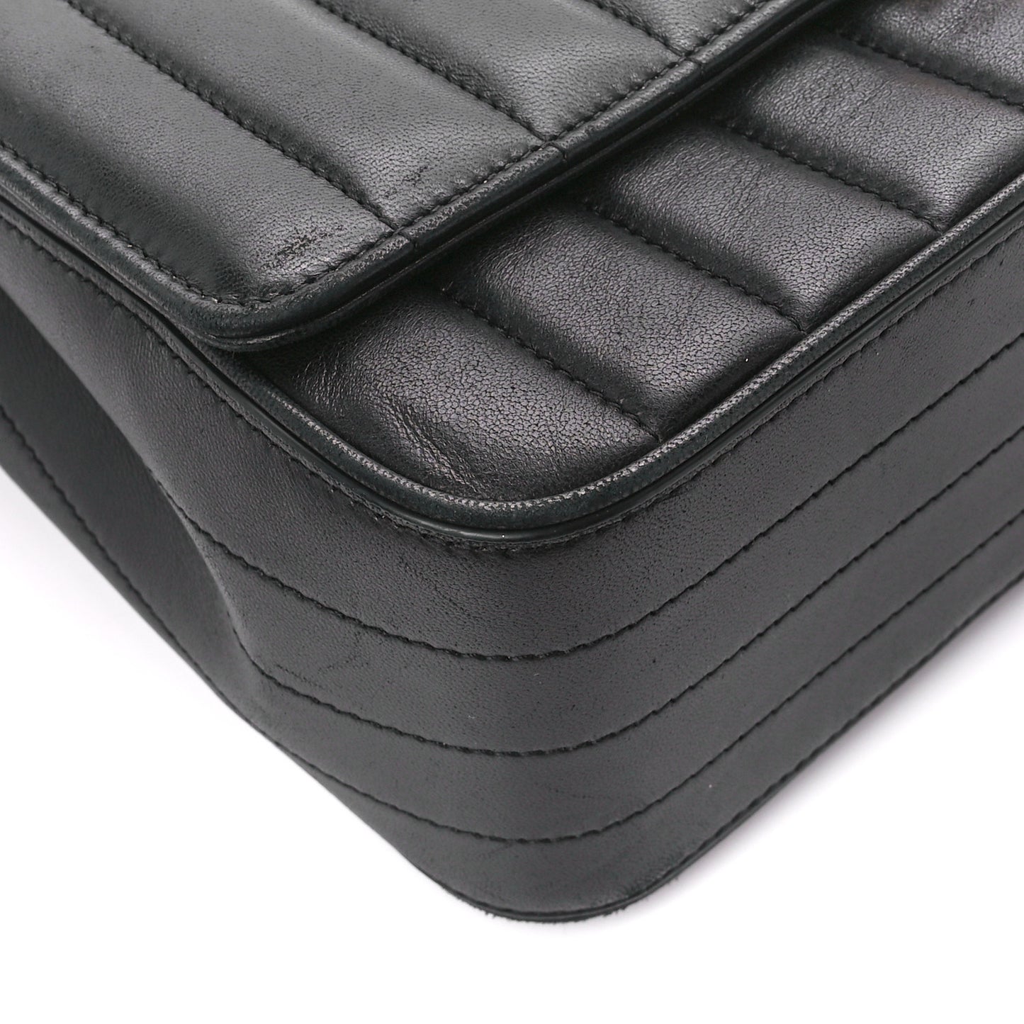 Lambskin Matelasse Monogram Large Vicky Chain Bag Black