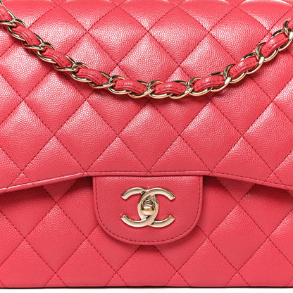 Chanel Caviar Quilted Jumbo Double Flap Dark Pink 8 of 12
