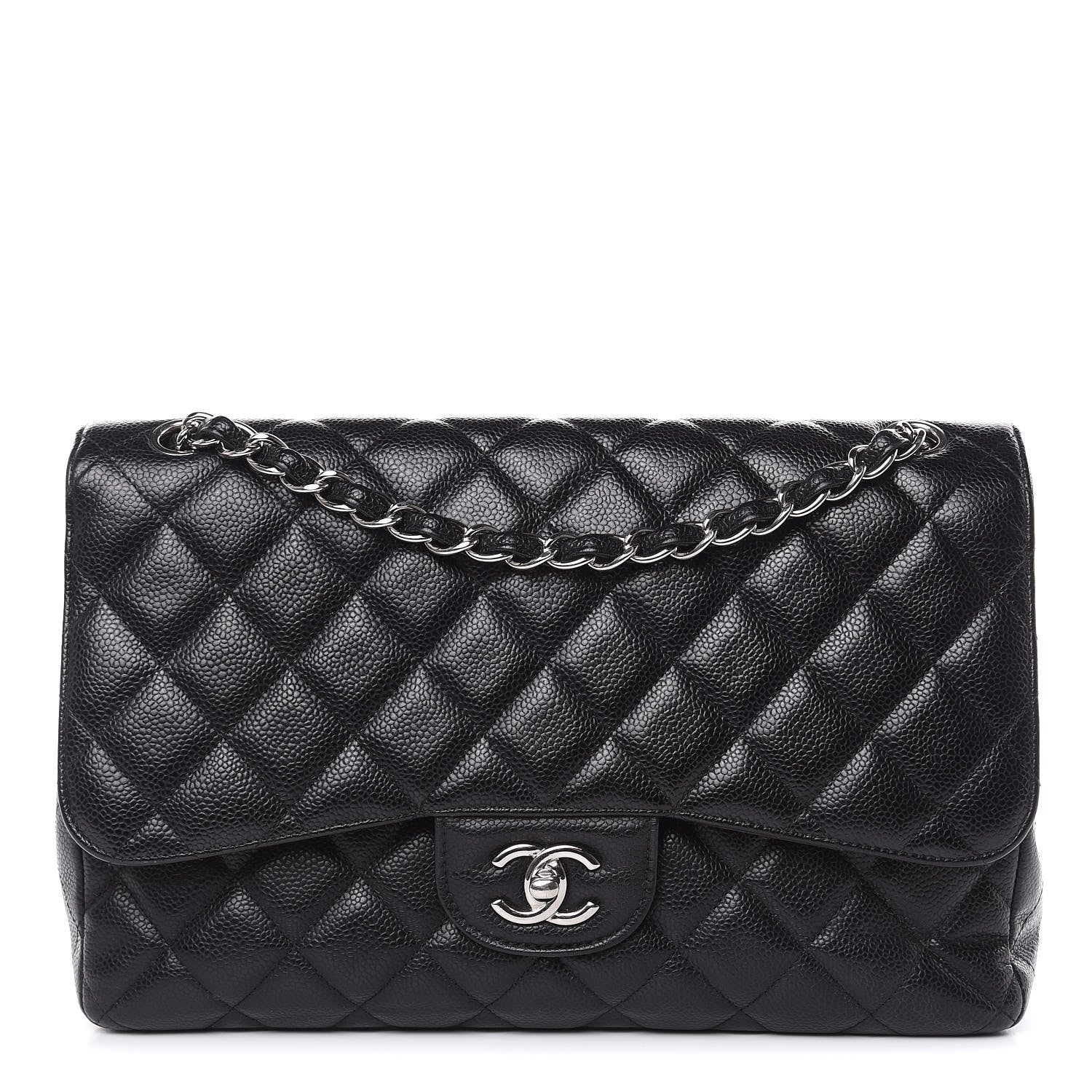 Chanel Caviar Quilted Jumbo Double Flap Black 1 of 15