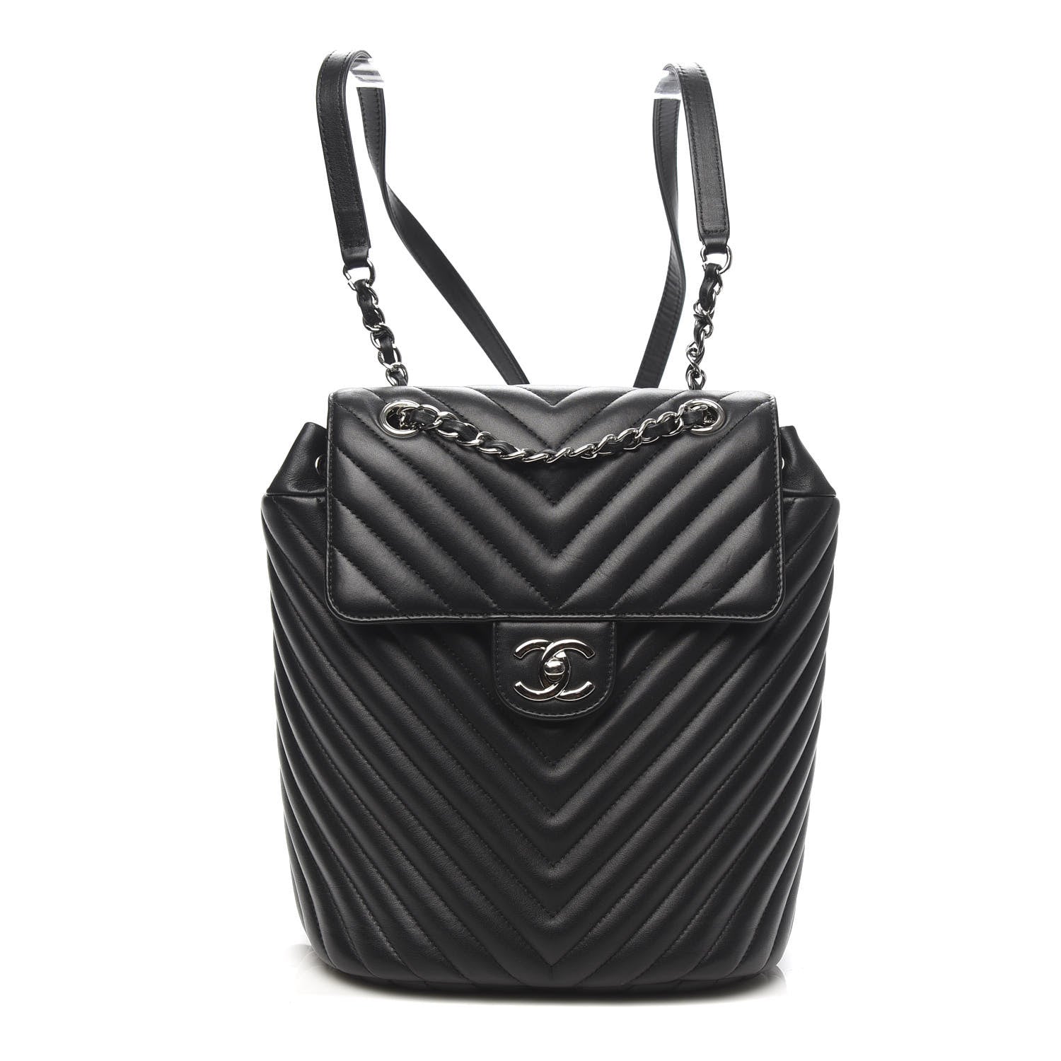 Chanel Lambskin Chevron Quilted Small Urban Spirit Backpack Black 1 of 9