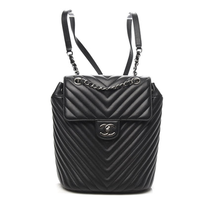 Chanel Lambskin Chevron Quilted Small Urban Spirit Backpack Black 1 of 9