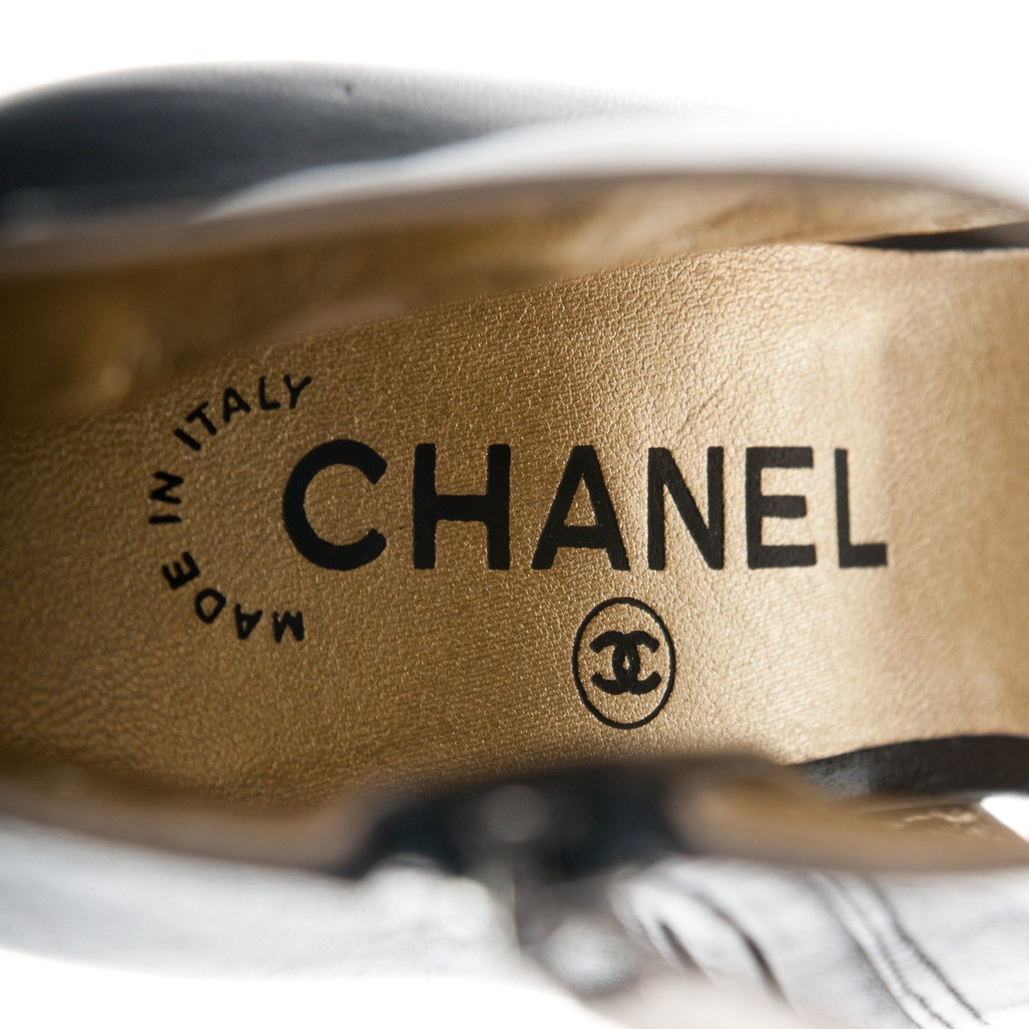 Chanel Lambskin Cap Toe Open Short Boots 37.5 Beige Black 7 of 8