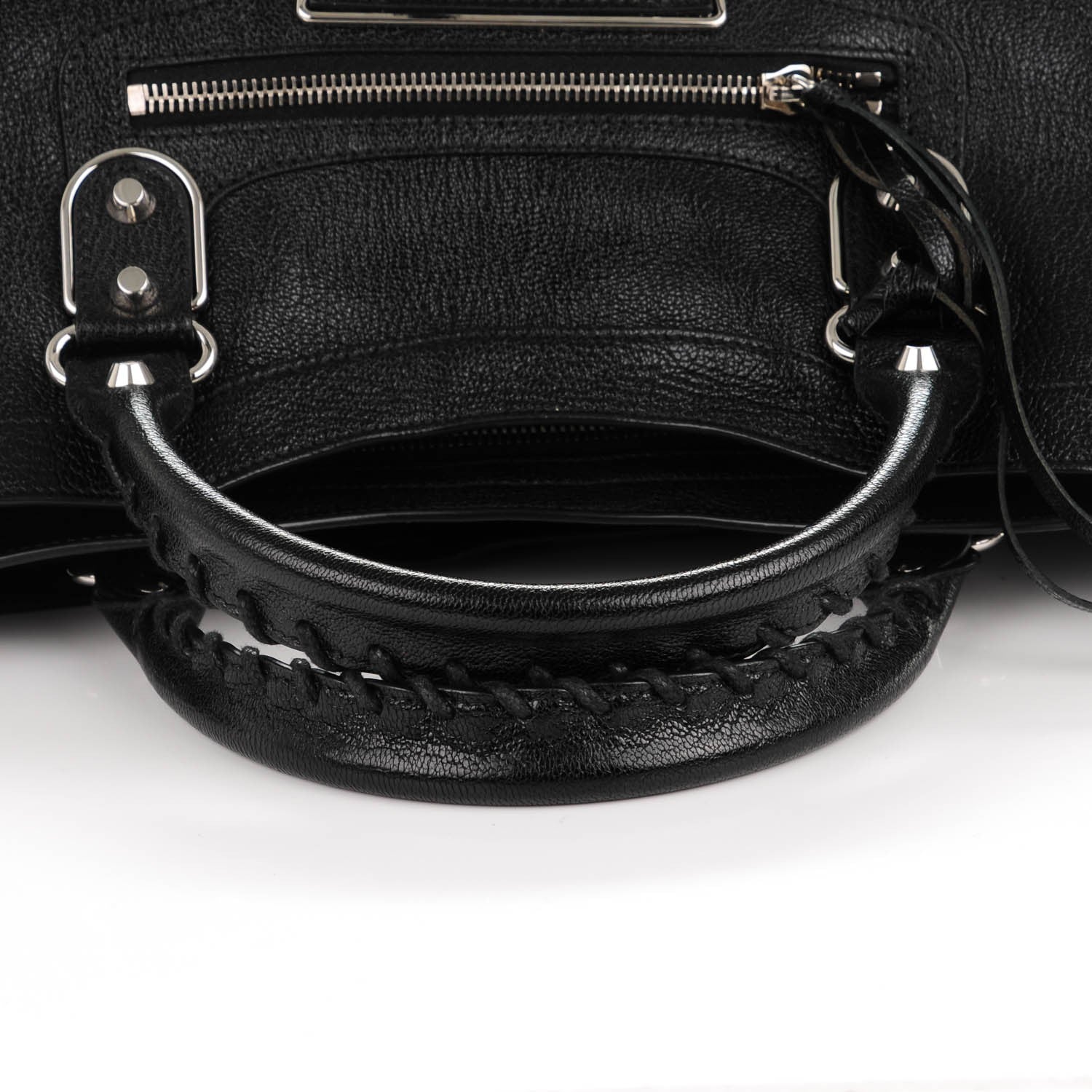 Balenciaga Chevre Silver Metallic Edge Hardware City Black 4 of 8