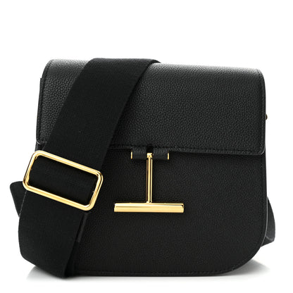 Tom Ford Grained Calfskin Mini T Clasp Tara Crossbody Bag Black 1 of 12
