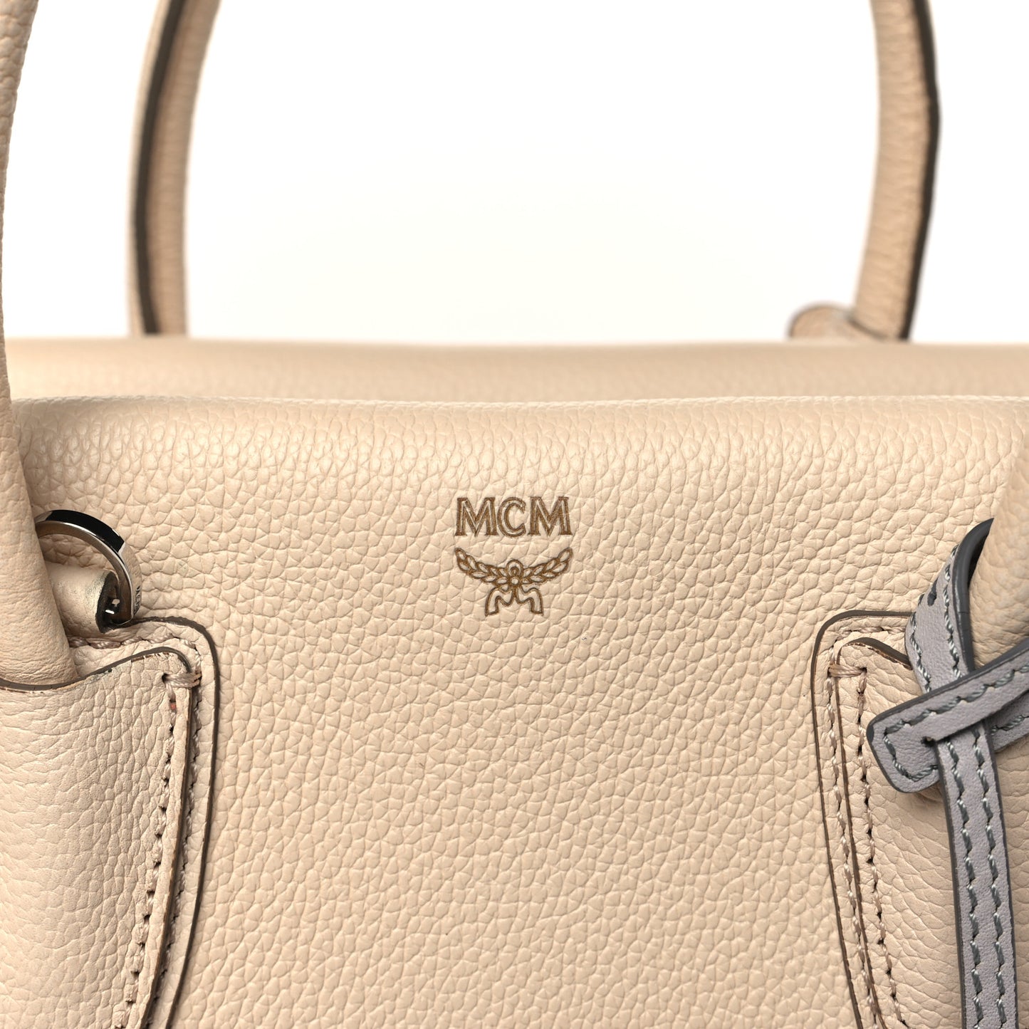 Grained Calfskin Medium Milla Tote Natural